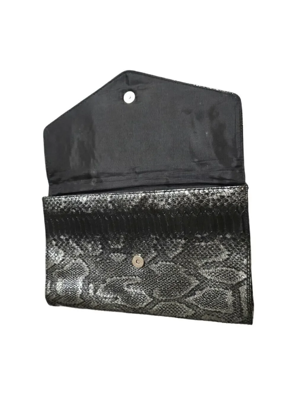 Giannini Genuine Faux Snake Print Leather Envelope Clutch